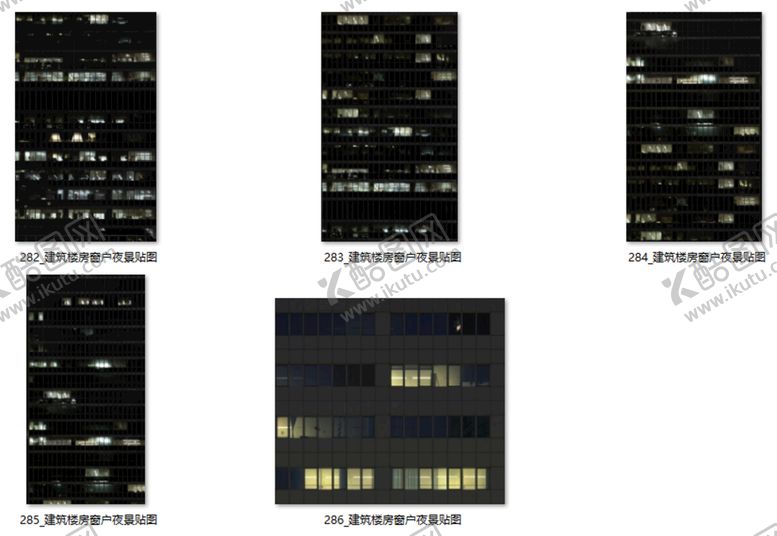 编号：72857301132330108298【酷图网】源文件下载-建筑楼房窗户夜景贴图