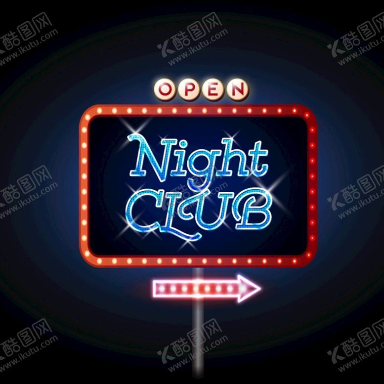 编号：51792010011301341328【酷图网】源文件下载-夜总会霓虹路标