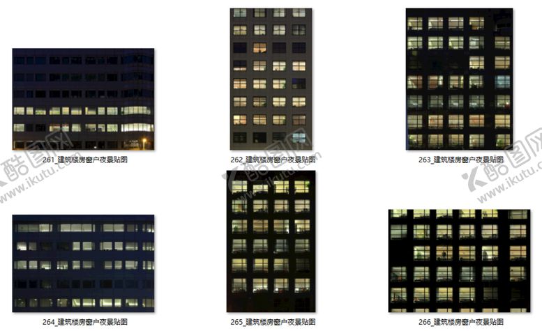 编号：74073701260040529614【酷图网】源文件下载-建筑楼房窗户夜景贴图
