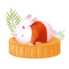 中秋插画   可爱卡通兔子