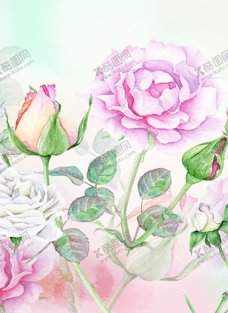 编号：45838309250832587786【酷图网】源文件下载-小清新玫瑰花卷帘