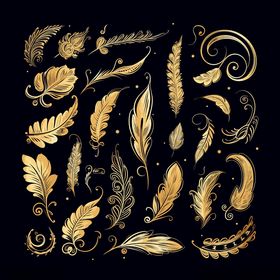 复古金色装饰边框设计元素