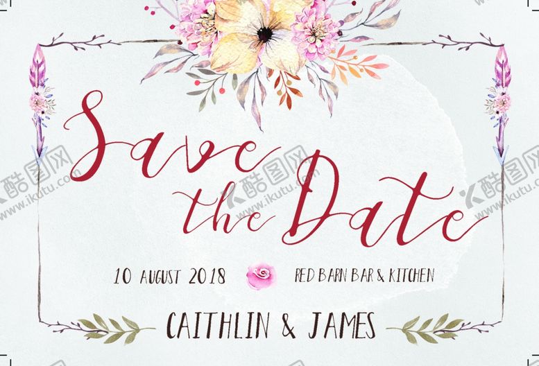 编号：78866410311657256333【酷图网】源文件下载-小清新水彩邀请函设计