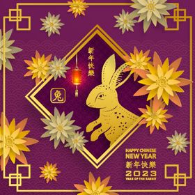 兔年海报贺卡开门红大吉