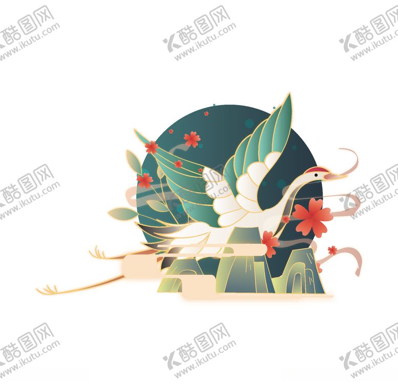 编号：77879204290428592187【酷图网】源文件下载-新中式仙鹤