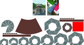 侗族鼓楼模型手工展开制作图