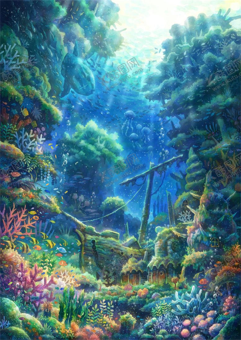编号：36514505161428476159【酷图网】源文件下载-彩色动漫场景插画背景