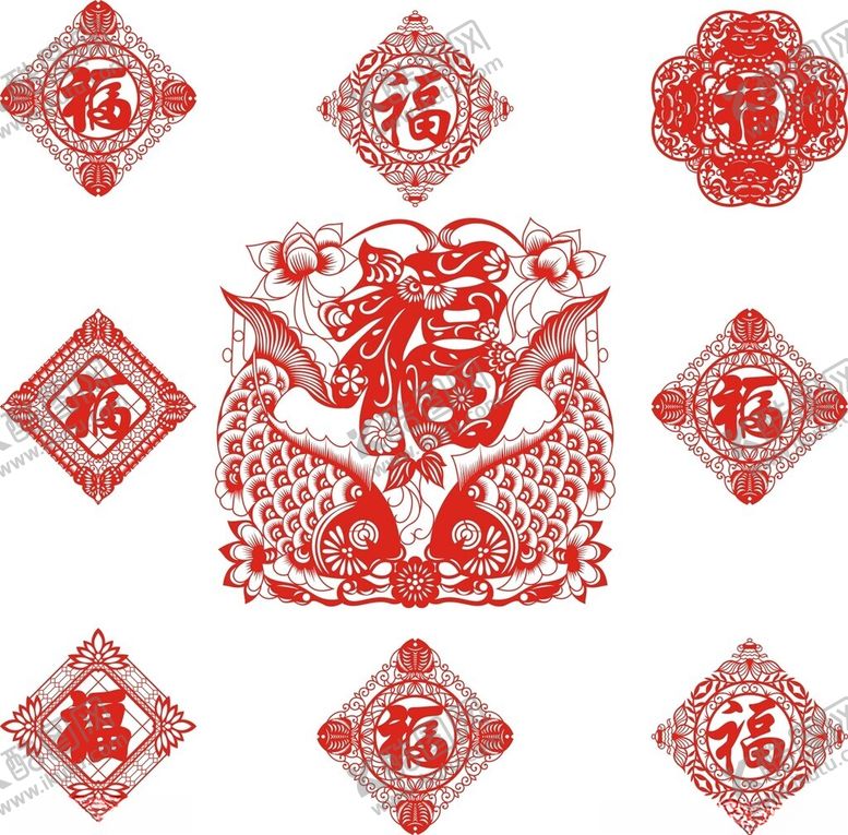 编号：15837202262323216548【酷图网】源文件下载-福字窗花