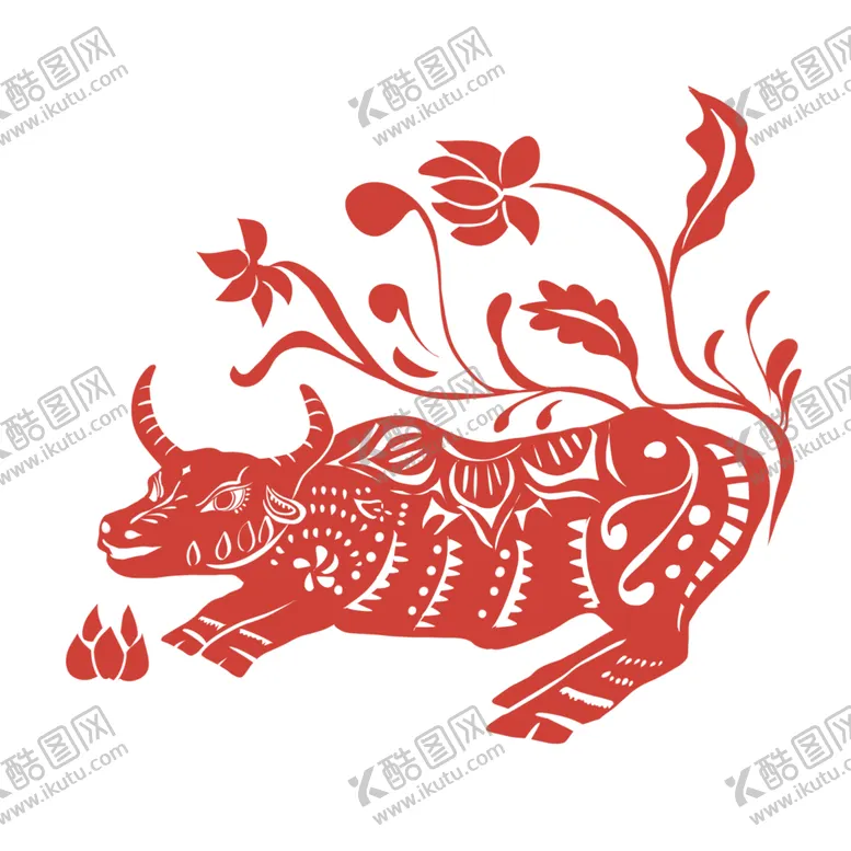 编号：23770407062108116344【酷图网】源文件下载-牛年剪纸