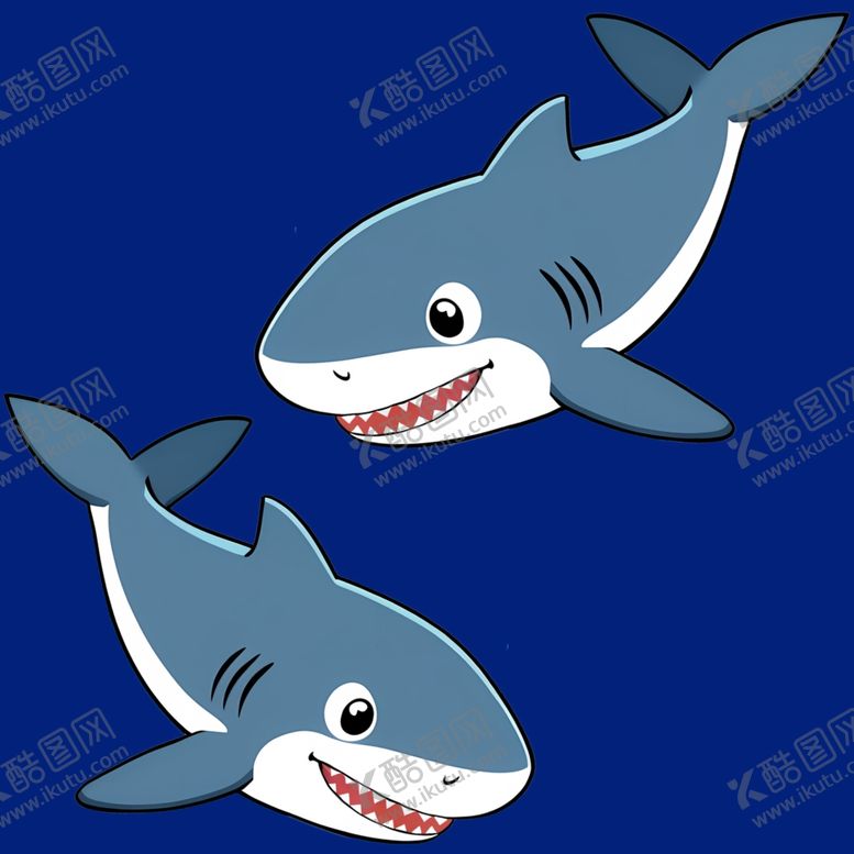 编号：59151302230930503423【酷图网】源文件下载-手绘卡通鲨鱼