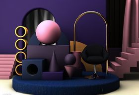 C4D立体展示场景元素