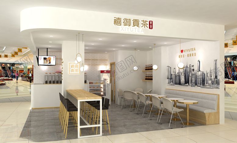 编号：82316010191526493174【酷图网】源文件下载-奶茶店效果图