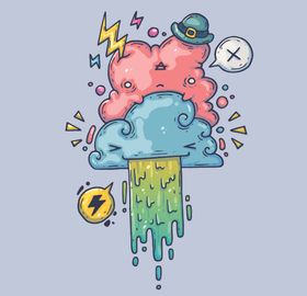 创意嘻哈怪物涂鸦插画