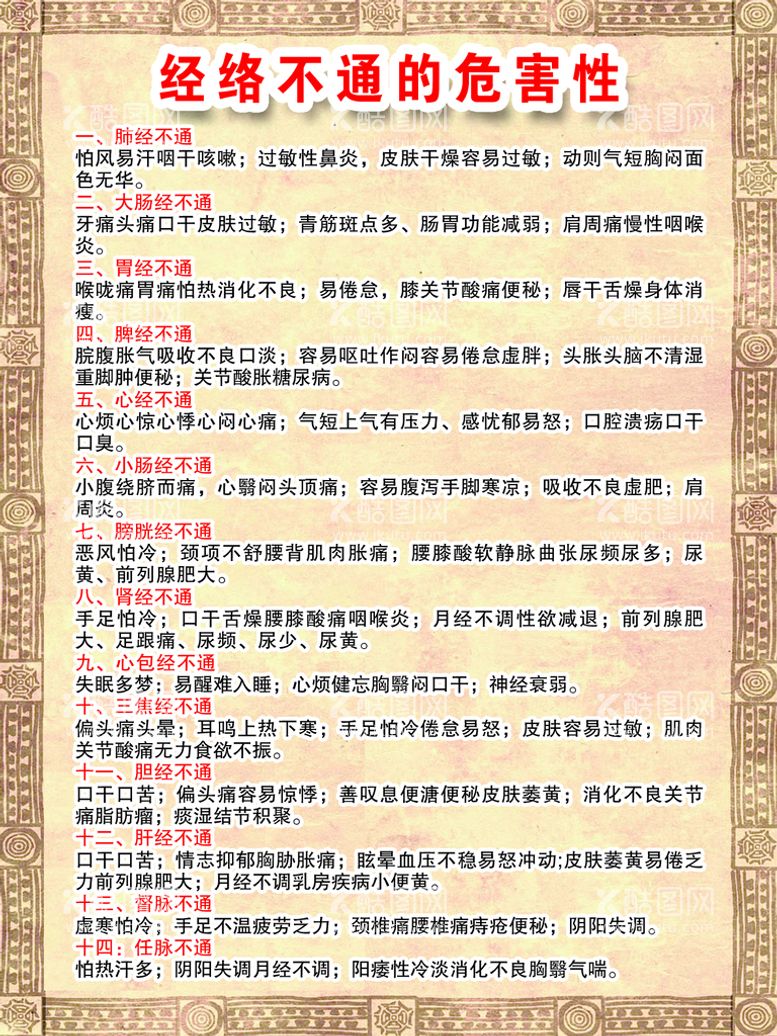 编号：15250611120300472385【酷图网】源文件下载-经络不通的危害