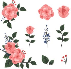 手绘花草背景图片