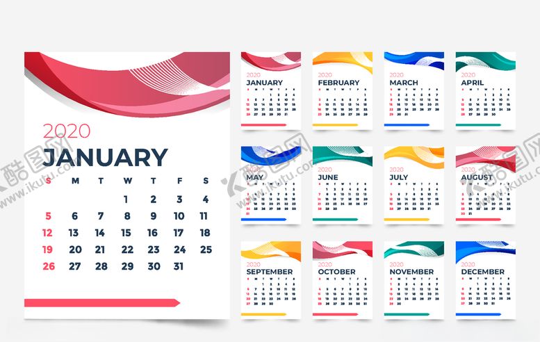 编号：17938710052205325851【酷图网】源文件下载-2020年日历