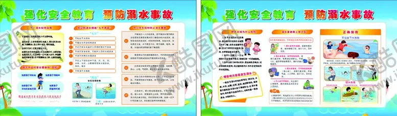 编号：23948806091912168100【酷图网】源文件下载-防溺水展板