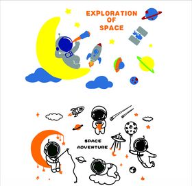 探索宇宙漫画海报