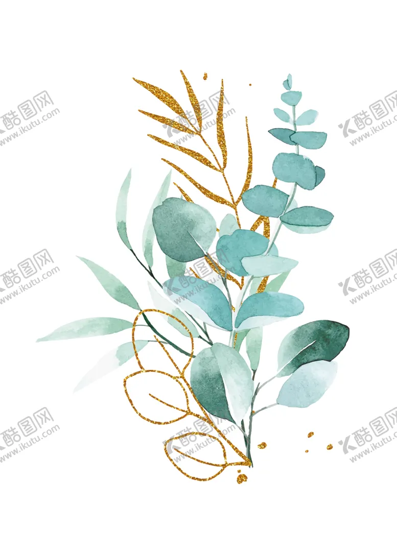 编号：45146310161806119377【酷图网】源文件下载-水彩叶子