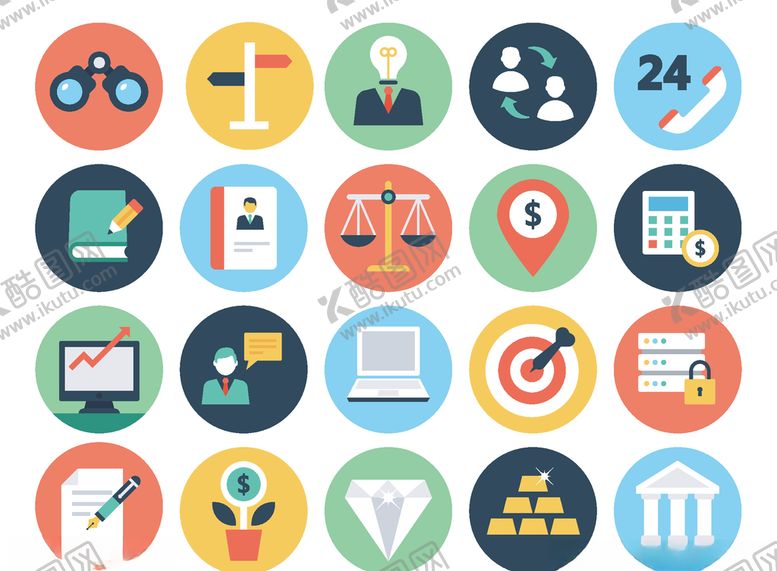 编号：34370109200905474494【酷图网】源文件下载-商务办公图标