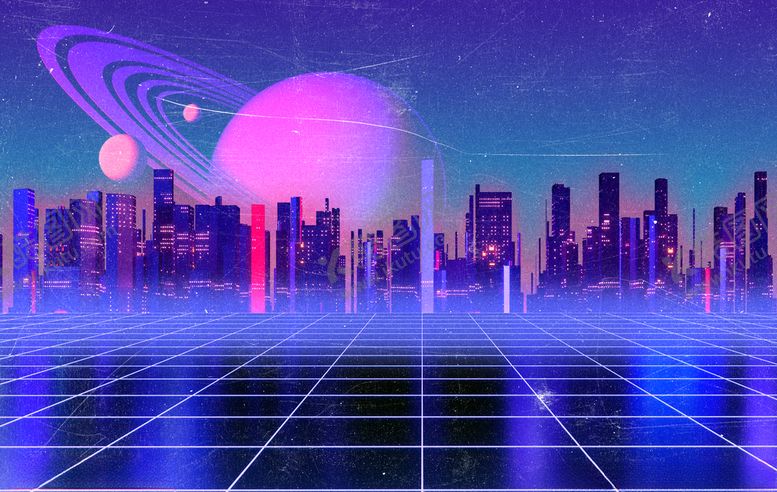 编号：54924410082011426169【酷图网】源文件下载-蒸汽波复古科技背景