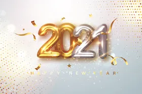 2021金银渐变创意字