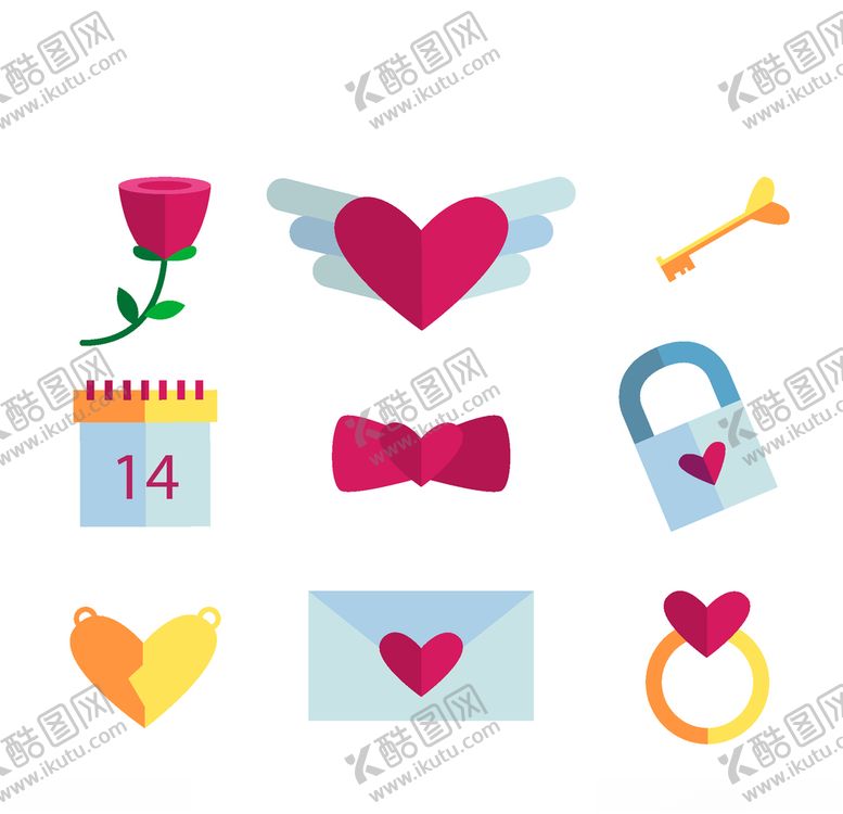 编号：31449909251247394373【酷图网】源文件下载-浪漫情人节元素