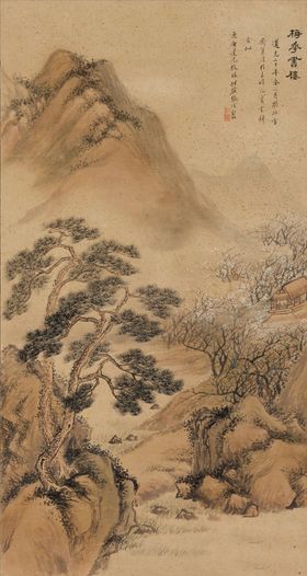 山水油墨画