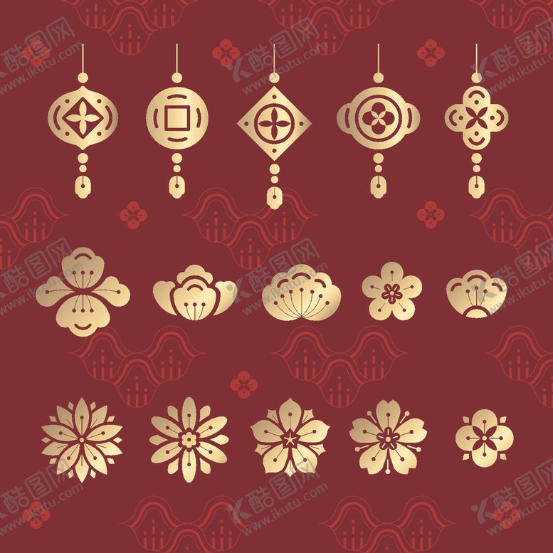 编号：78142204090137201391【酷图网】源文件下载-中国传统图案春节装饰花纹