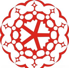 六角剪花窗花纸图案背景元素