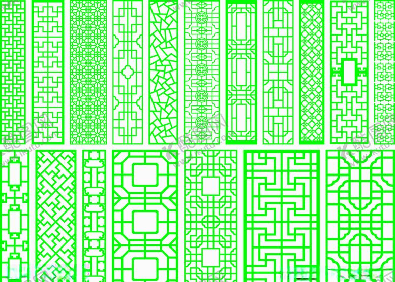 编号：25747509160639571295【酷图网】源文件下载-花格窗花镂空花纹屏风