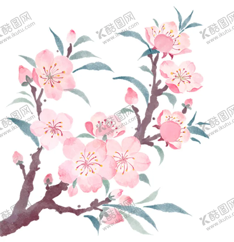 桃花春意矢量图春天来了春暖开