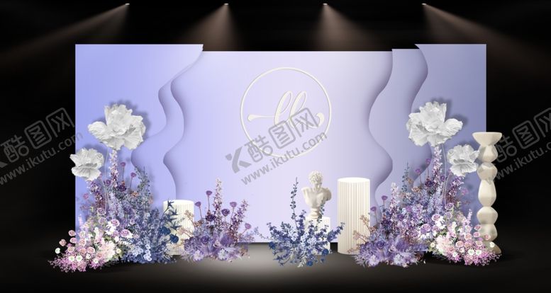 编号：22025912300557264748【酷图网】源文件下载-紫色浪漫婚礼背景