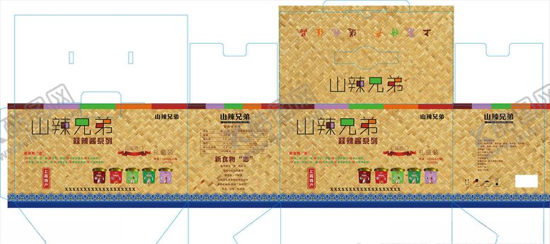 编号：50808109161954222416【酷图网】源文件下载-辣椒酱礼盒展开图