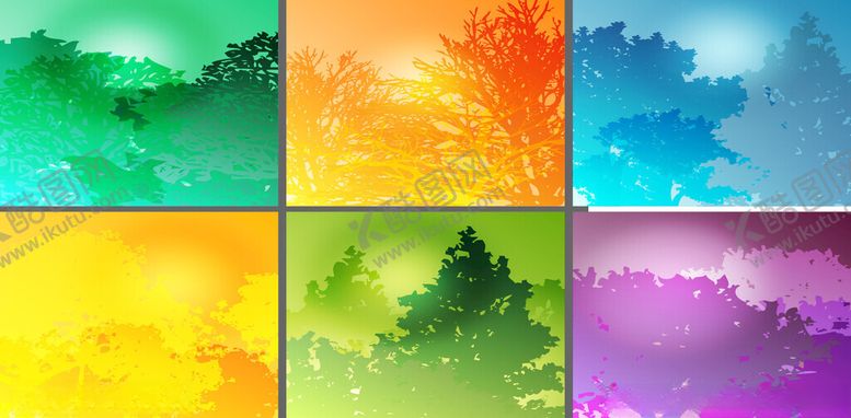 编号：72780903312007191410【酷图网】源文件下载-水彩森林插画