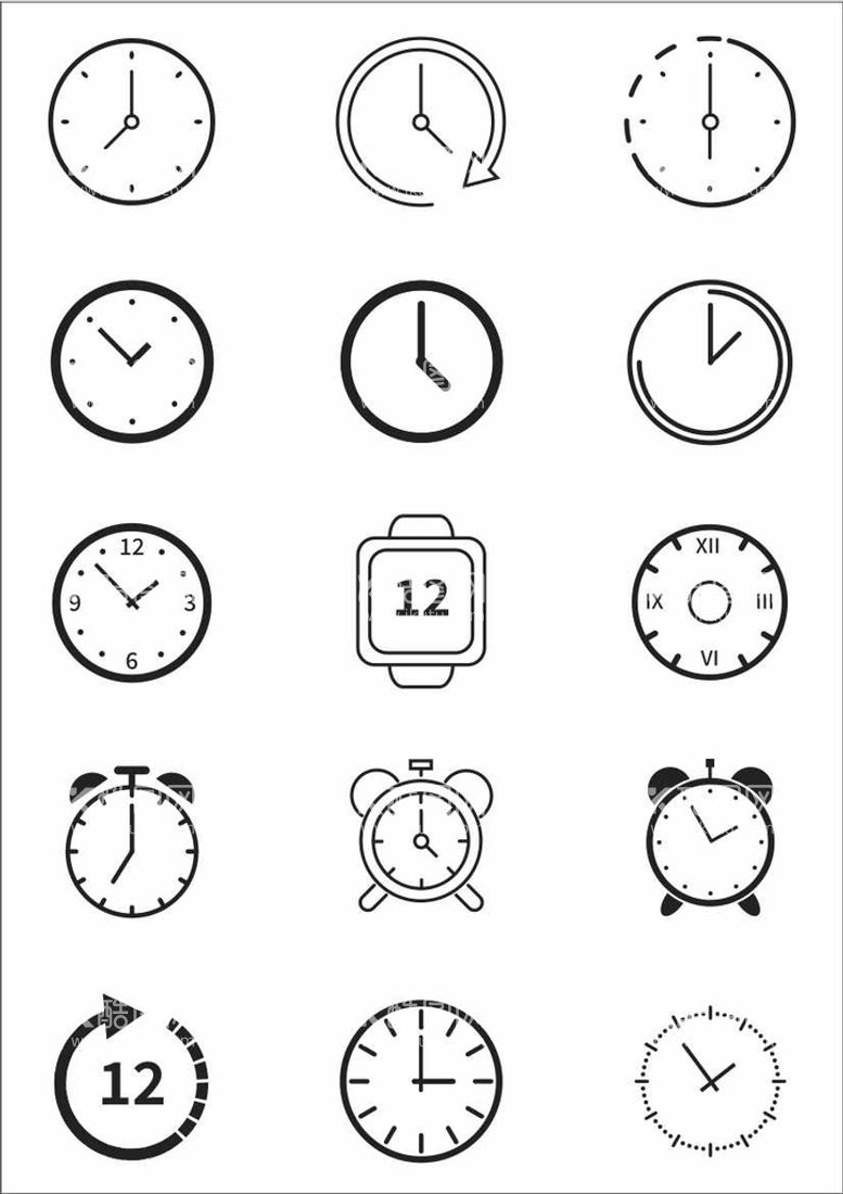 编号：89247112210132542096【酷图网】源文件下载-矢量时间时钟