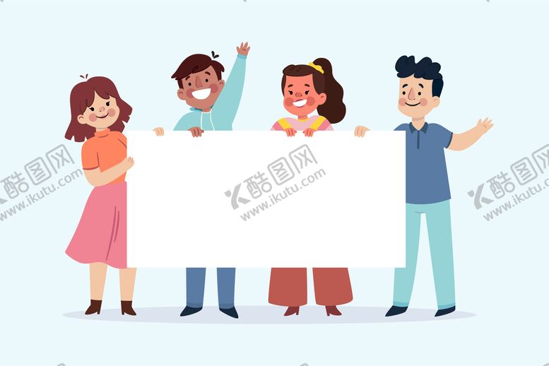 编号：43026709131105127430【酷图网】源文件下载-多人举牌子