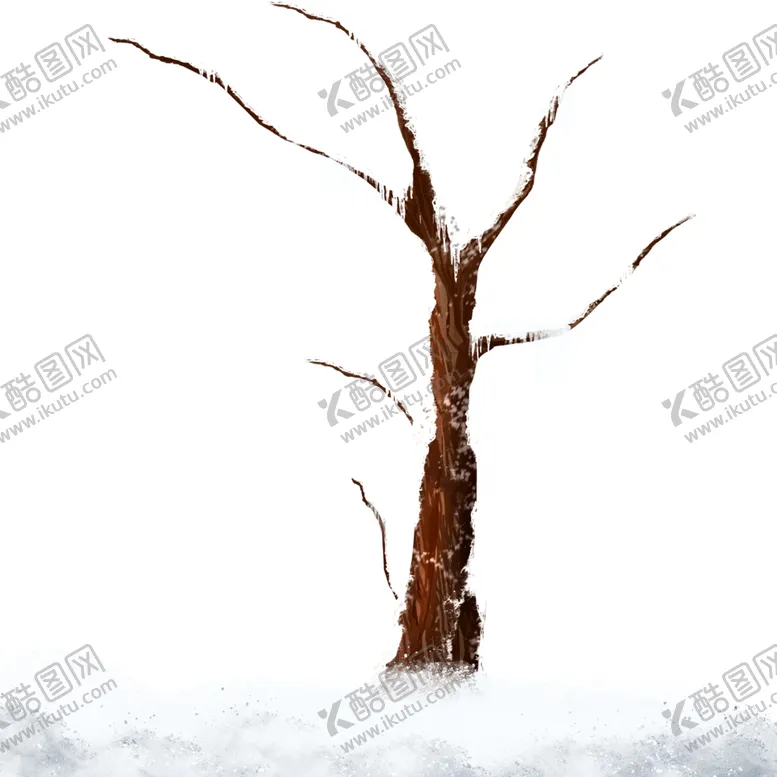 编号：82087202101835387418【酷图网】源文件下载-雪地里的枯树
