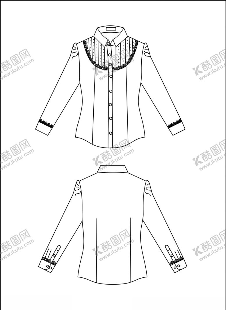 编号：90866409300201146875【酷图网】源文件下载-服装设计效果图夏季女装衬衫长袖