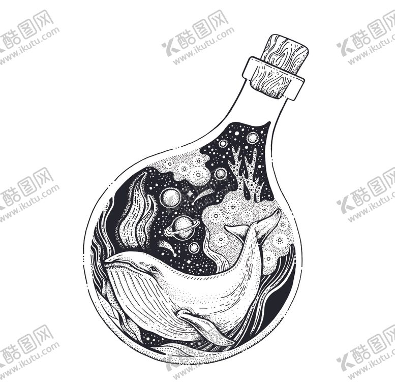 编号：12781610220832006082【酷图网】源文件下载-创意奇幻海洋插画图案设计