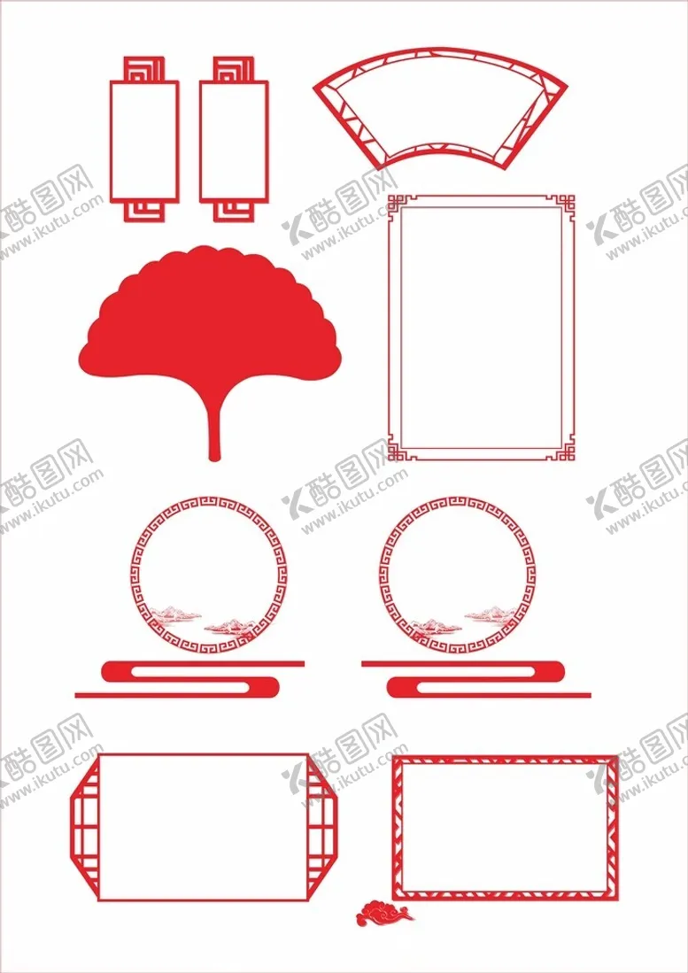 编号：58862702200344236606【酷图网】源文件下载-古典素材花窗素材古典边框