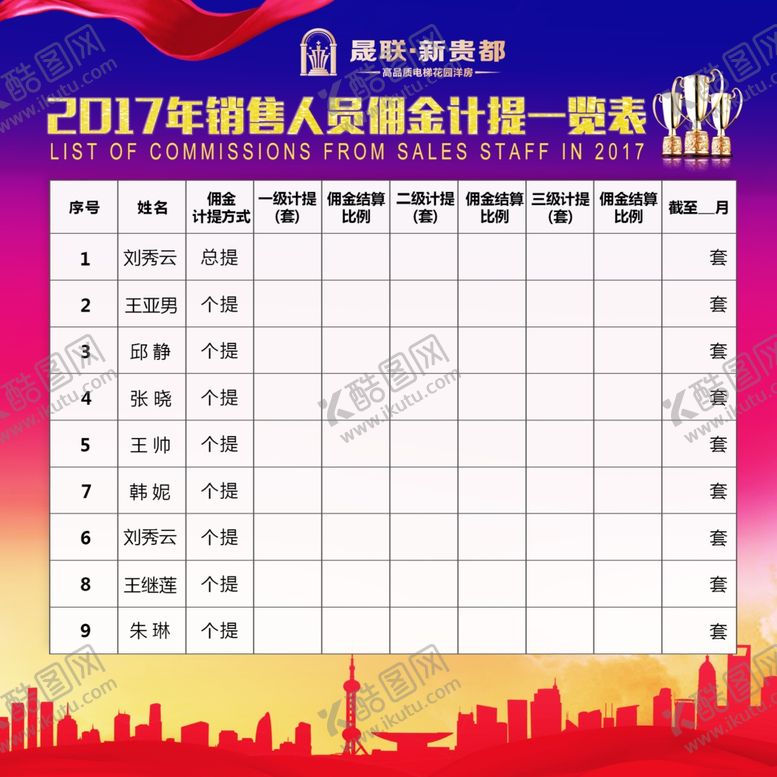 编号：88459005181656131049【酷图网】源文件下载-销售业绩表业绩榜业绩进度榜