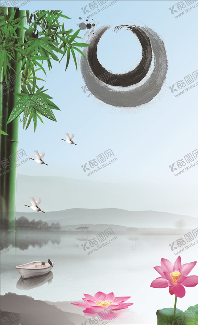 编号：26661306250251062173【酷图网】源文件下载-水墨荷花