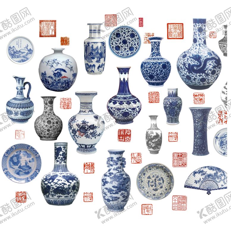 编号：69865301280522441909【酷图网】源文件下载-青花瓷瓷器