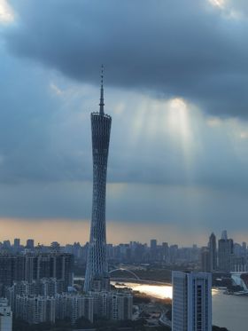 国潮广州塔山水建筑