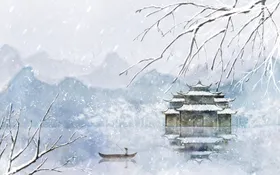 古风中国风背景会议展板展板
