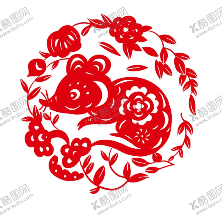 编号：15212009290108341380【酷图网】源文件下载-鼠年剪纸