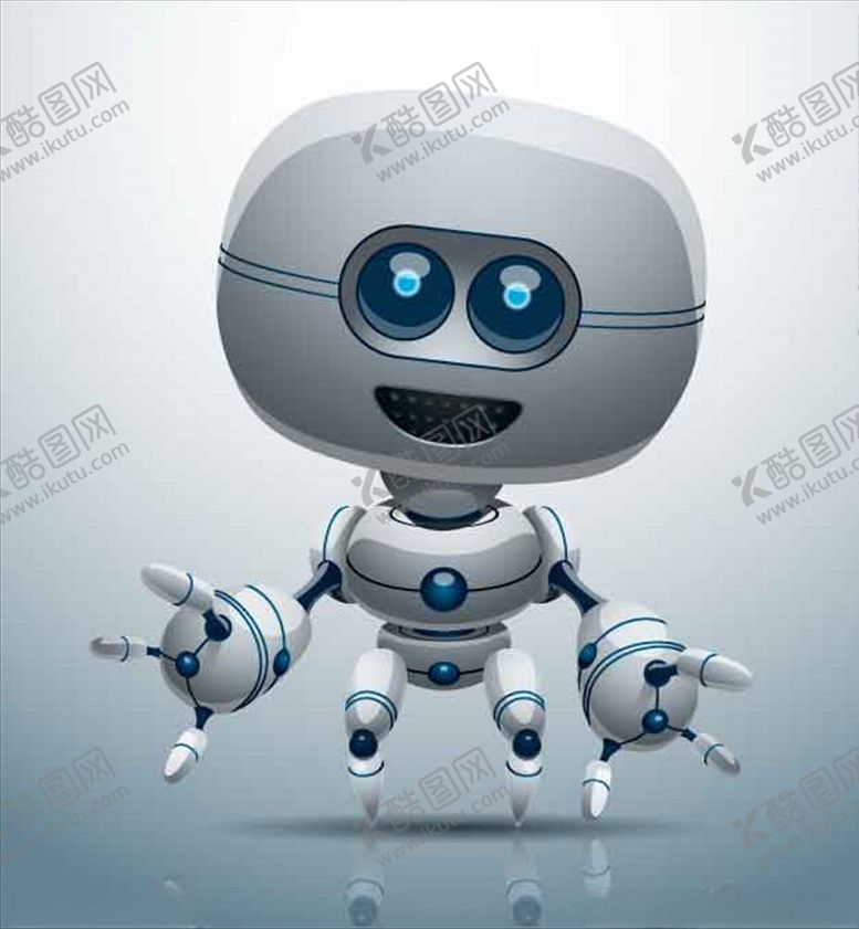 编号：19548009271406466424【酷图网】源文件下载-可爱银色机器人素材
