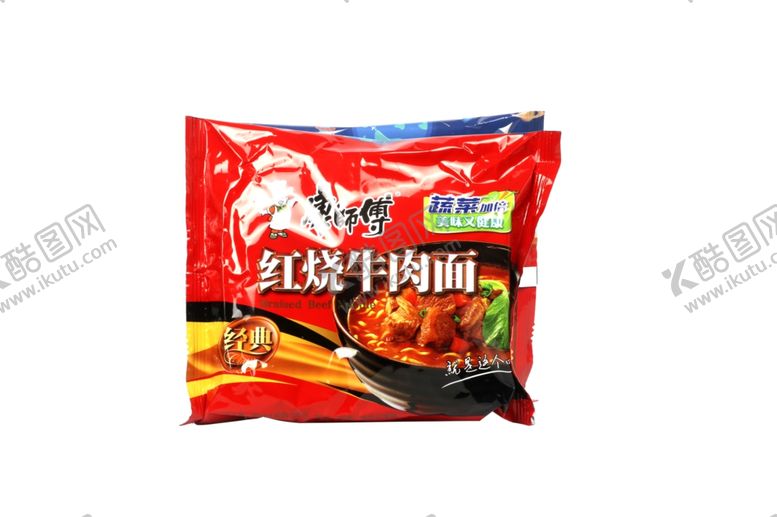 编号：21226409191007005806【酷图网】源文件下载-免扣康师傅红烧牛肉面正反面包装