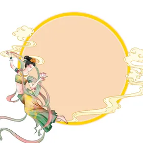 国潮风元素材太阳古典图案
